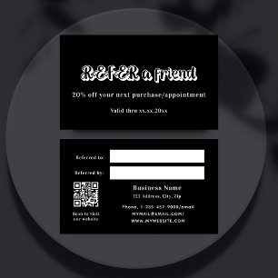 Schwarz-weiße Qr-Code-Visitenkarte Rabattkarte