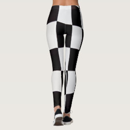 Schwarz-weiße Quadratmuster-Leggings – Klassiker Leggings