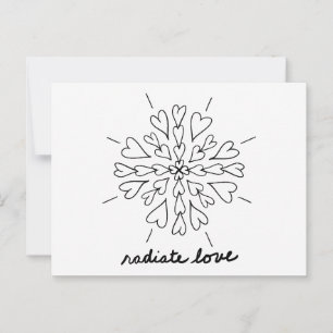 Schwarz-weiße Radiation Liebe Herz Mandala Postkarte