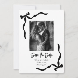 Schwarz-weiße Rahmen-Foto Save the Date Einladung