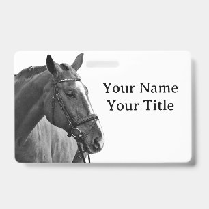 Schwarz-weiße Reitpferd-ID Ausweis