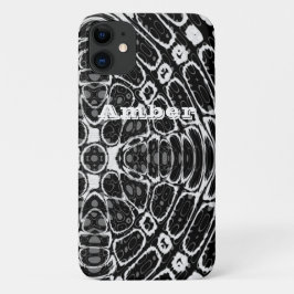 Schwarz-weiße Reptileskala Muster Personalisiert Case-Mate iPhone Hülle