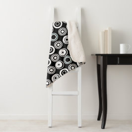 Schwarz-weiße Retro-Kreise Sherpadecke