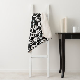 Schwarz-weiße Retro-Kreise Sherpadecke