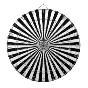 Schwarz-weiße Retro-Sonnenstreifen im funky Stil Dartscheibe