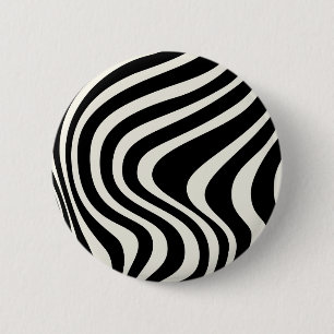 Schwarz-weiße Retro-Wellen Button