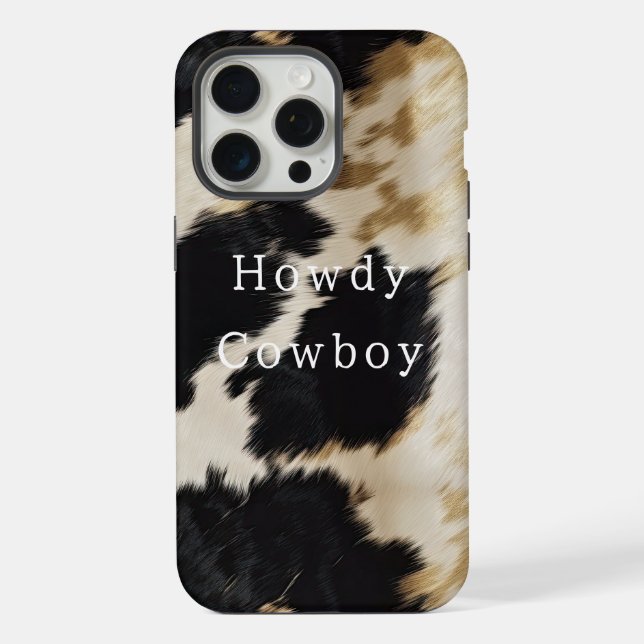 Schwarz-weiße Rindshaut iPhone Hülle (Rückseite)