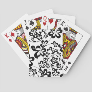 Schwarz-Weiße Ringe und Blumen Spielkarten