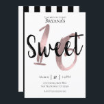 Schwarz-weiße Rose Gold Pink Sweet 16 Geburtstagsp Einladung<br><div class="desc">Anpassen für Ihre Veranstaltung.</div>