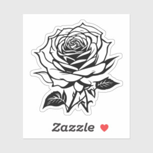 schwarz-weiße Rosen-Vinyl-Aufkleber Aufkleber