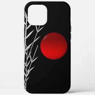Schwarz-weiße Rot-Sonne Case-Mate iPhone Hülle