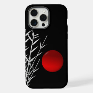Schwarz-weiße Rot-Sonne iPhone 15 Pro Max Hülle