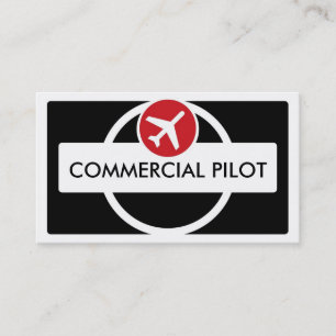 Schwarz-weiße rote benutzerdefinierte Pilotgeschäf Visitenkarte