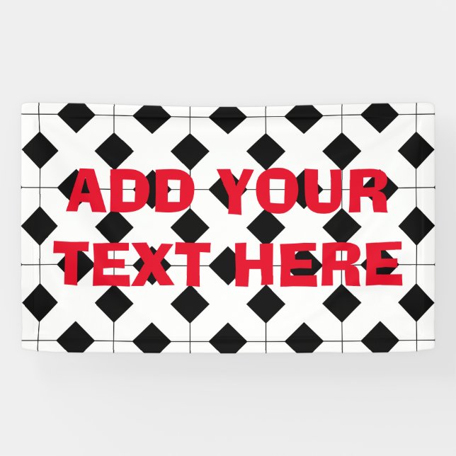 Schwarz-weiße rote Fußball-Art-Gewohnheits-Fahne Banner (Horizontal)