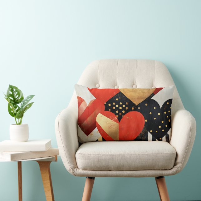 SCHWARZ-WEISSE ROTE GOLD MODERNE VALENTINE HERZEN LENDENKISSEN (Stuhl )