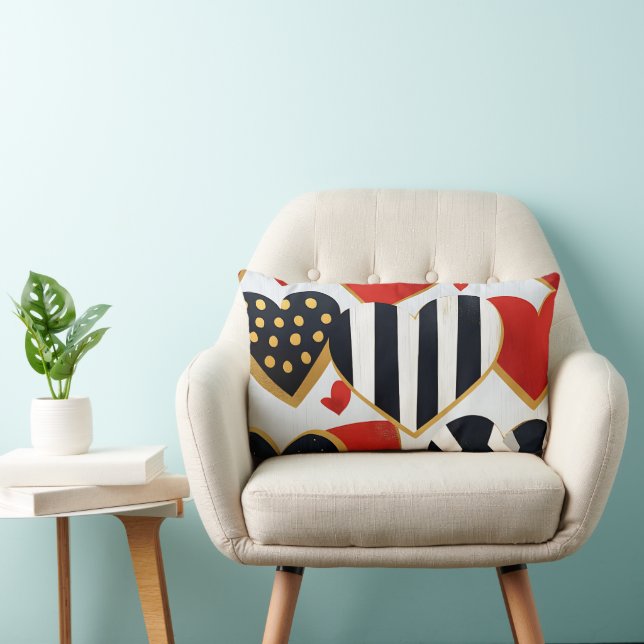 SCHWARZ-WEISSE ROTE GOLD MODERNE VALENTINE HERZEN LENDENKISSEN (Stuhl )