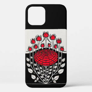 SCHWARZ-WEISSE ROTE ROSEN,ROSENKNOSPE Jugendstil Case-Mate iPhone Hülle