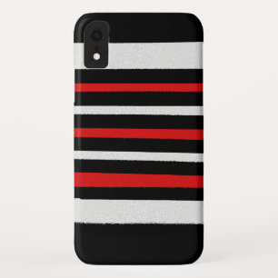 Schwarz-weiße Rote Streifen Cool Einfache Muster Case-Mate iPhone Hülle