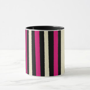 Schwarz-weiße Rote Streifen Cool Einfache Muster Tasse