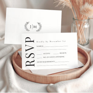 Schwarz-weiße RSVP-Karten RSVP Karte