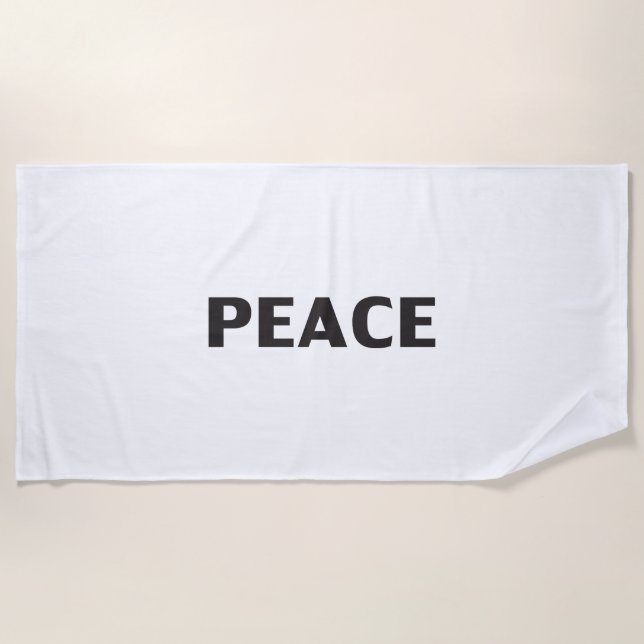 Schwarz-weiße Ruhe Strandtuch (Vorderseite)