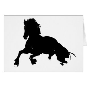 Schwarz-weiße Running Horse-Silhouette