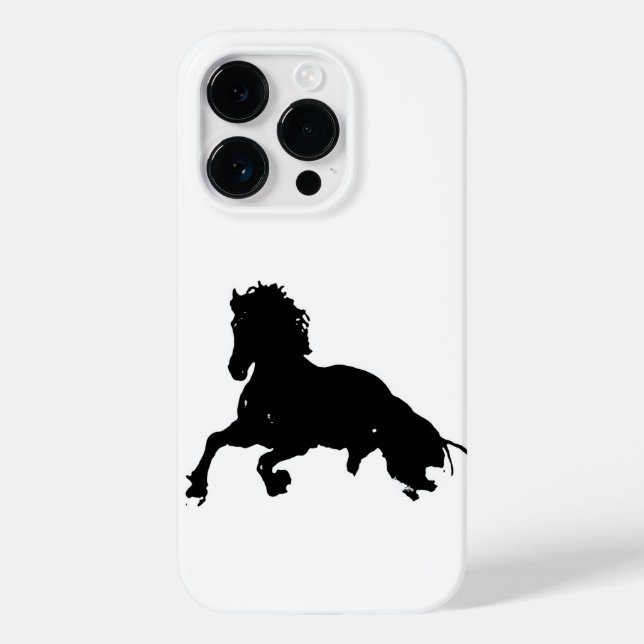 Schwarz-weiße Running Horse-Silhouette Case-Mate iPhone Hülle (Rückseite)