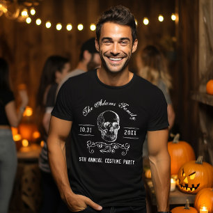 Schwarz-weiße Schädel-Halloween-Party mit individu T-Shirt