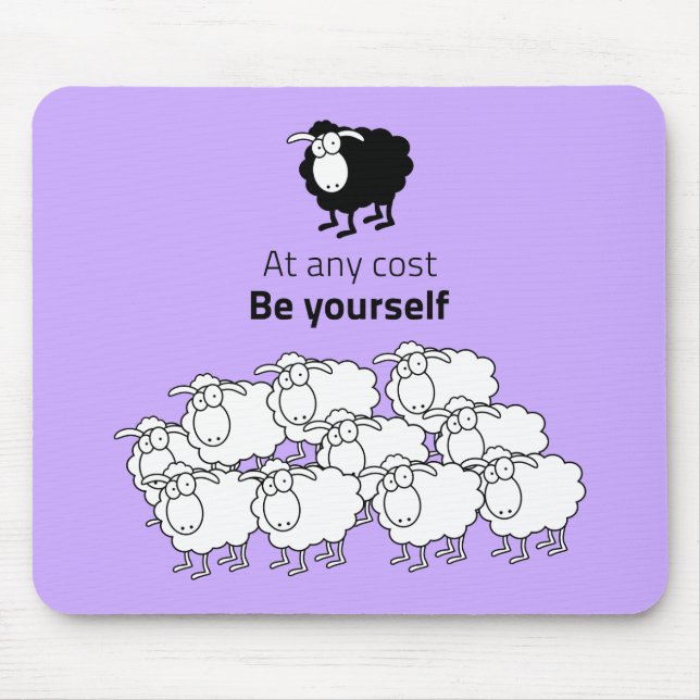 Schwarz-weiße Schafe Mousepad (Vorne)