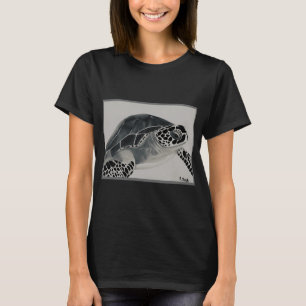 Schwarz-weiße Schildkröte. T-Shirt