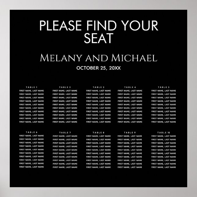 Schwarz-weiße schlichte minimalistische, elegante poster (Vorne)