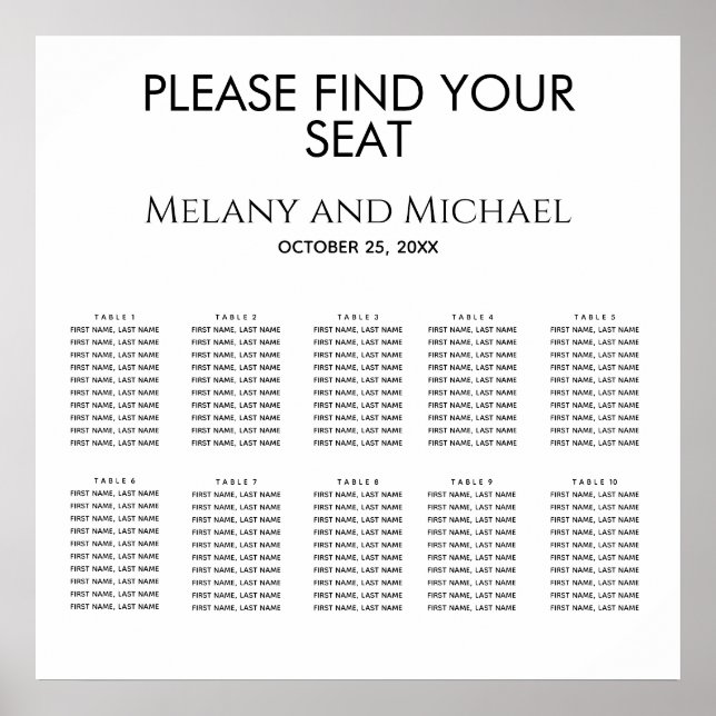 Schwarz-weiße schlichte minimalistische, elegante poster (Vorne)