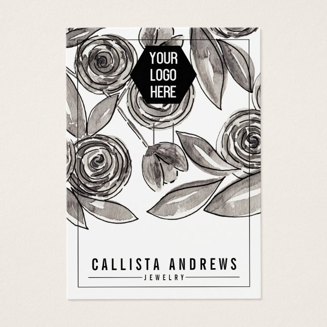 Schwarz-weiße Schlüsselanhänger-Logo-Grafikkarte (Vorderseite)