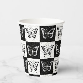 Schwarz-weiße Schmetterlingssicherung Pappbecher