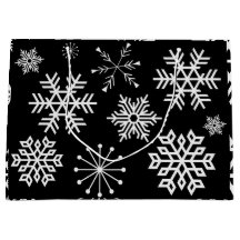 Schwarz-Weiße-Schneeflocken-Feiertags-Geschenktasc