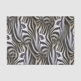 Schwarz - Weiße Silhouette Zebra Wiederholdesign Seidenpapier