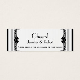 Schwarz-weiße Silver Art Déco Hochzeitsgetränke