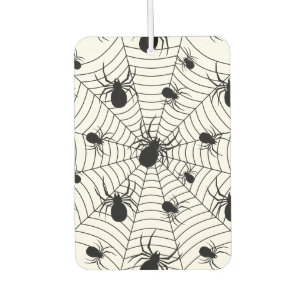 Schwarz-weiße Spinnennetzmuster Halloween Autolufterfrischer