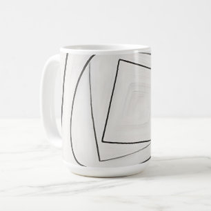 Schwarz Weiße Spirale Quadrat Abstrakt Kaffeetasse