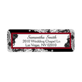 Schwarz-weiße Spitzenroter AkzenteHochzeitstempel