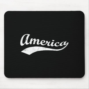Schwarz Weiße Sportliche Amerika Baseball Illustra Mousepad