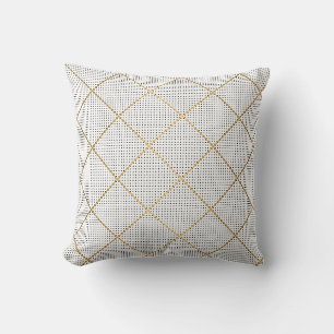 SCHWARZ-WEISSE SPOT GOLD GRID DESIGION CUSHION KISSEN