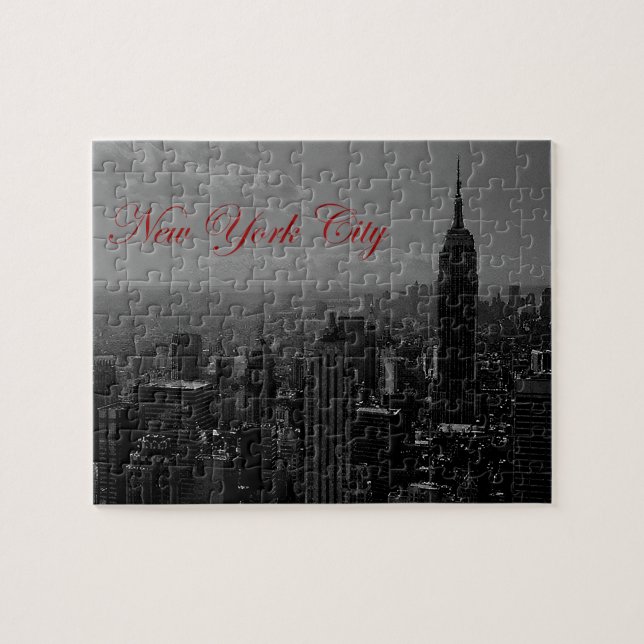 Schwarz-weiße Stadt New York Puzzle (Horizontal)