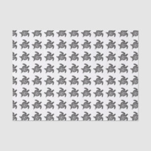 Schwarz-weiße Stammes-Schildkröten-Kunst Seidenpapier
