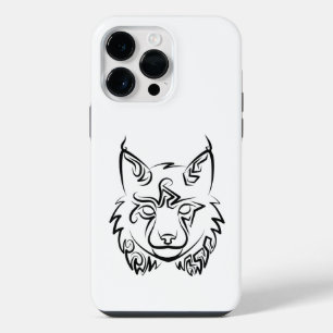 Schwarz-weiße Stammesluchs iPhone 14 Pro Max Hülle