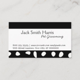 Schwarz-weiße Stellen-Haustier TIERPFLEGE, Terminkarte