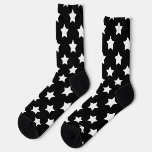 Schwarz-weiße Sternenmuster dekorativ Socken