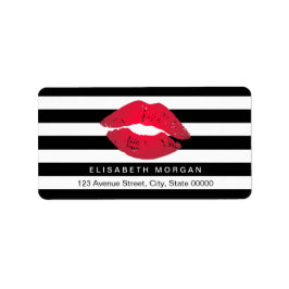 Schwarz-weiße Streifen Adressaufkleber