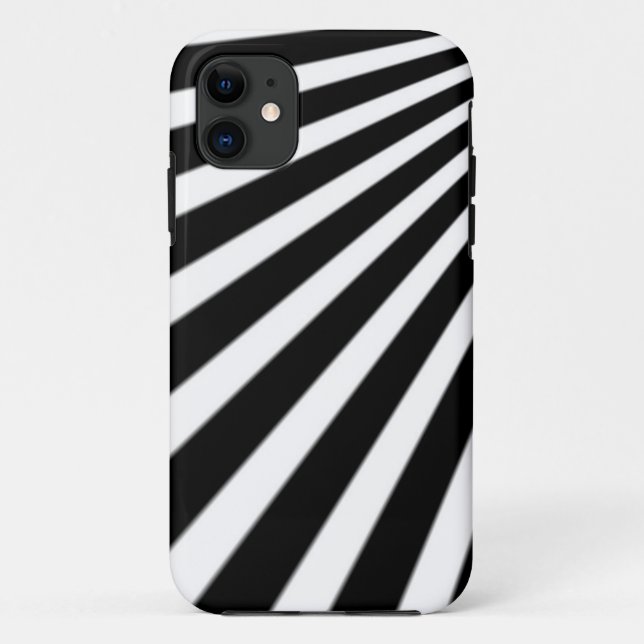 schwarz-weiße Streifen Case-Mate iPhone Hülle (Rückseite)