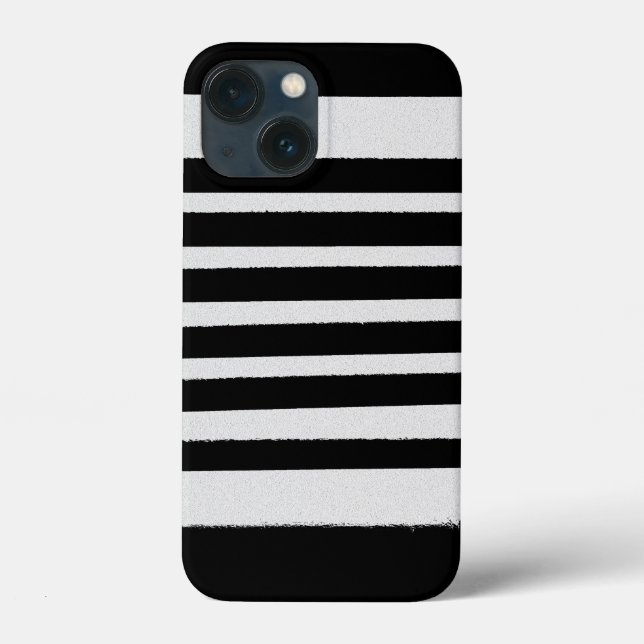 Schwarz-weiße Streifen Cool Einfache Muster Case-Mate iPhone Hülle (Rückseite)